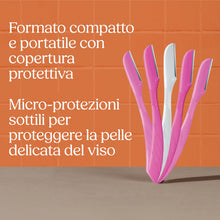 Carica l'immagine nel visualizzatore di Gallery, Wilkinson Sword Intuition Eyebrow Shaper, 5 rasoi per sopracciglia da donna