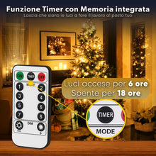 Carica l'immagine nel visualizzatore di Gallery, Luci Natale Esterno LED 30Metri-300LED Bianco Caldo Impermeabili, Luci Albero Di Natale 8 Modalità, 6 Luminosità, Con Telecomando e Cip Timer &amp; Memoria, Luci Natalizie Da Esterno ed Interno IP44