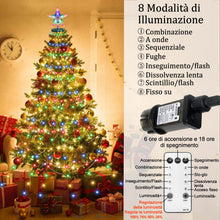 Carica l'immagine nel visualizzatore di Gallery, Luci Albero di Natale a Cascata con 410 LED e Stella Topper, Multicolore