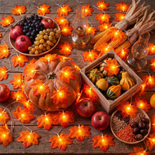 Carica l'immagine nel visualizzatore di Gallery, KATELUO Catena Luminosa Autunnale a Batteria, 3 Metri 20 LED Foglia d'Acero Ghirlanda Luci, Foglie di Acero Luci, Hallow