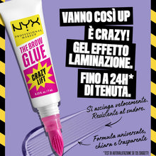 Carica l'immagine nel visualizzatore di Gallery, NYX Professional Makeup The Brow Glue Crazy Lift Gel Sopracciglia, Sopracciglia Effetto Laminazione e Fissate, Fino a 24h di Tenuta, Resistente al Sudore, Formula Vegana, 7 ml