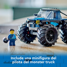 Carica l&#39;immagine nel visualizzatore di Gallery, LEGO City Monster Truck Blu, Giocattolo Fuoristrada Off-Road da Costruire, Giochi per Bambini e Bambine da 5 Anni in su con Costruzioni, Regalo Divertente con Minifigure del Pilota del Veicolo 60402