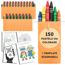 Carica l'immagine nel visualizzatore di Gallery, AF® - Set 150 Pastelli a Cera per Bambini, 25 Scatole da 6 Colori | Mini Pastelli per Regalini di Compleanno, Scuola e F