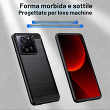 Carica l'immagine nel visualizzatore di Gallery, Custodia Cover per Xiaomi 13T/13T Pro,Spazzolata e Fibra di Carbonio Morbido Silicone TPU Cover,Antigraffio, Antiscivolo
