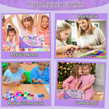 Carica l'immagine nel visualizzatore di Gallery, Set da 2500+ elastici per braccialetto, scatola con 40 scomparti, kit DIY con perline, ciondoli, uncinetti – kit braccia