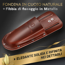 Carica l'immagine nel visualizzatore di Gallery, GRÜNTEK Fondina per Cesoie da Giardino in Vera Pelle Fodero Custodia per Forbici da Potatura in Cuoio di Colore Marrone 