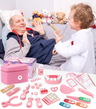 Carica l&#39;immagine nel visualizzatore di Gallery, Ophy Valigetta Dottore Bambini, kit Dottoressa Bambina per Ragazze e Ragazzi di 3, 4, 5Anni, Kit Medico Giocattolo con Stetoscopio, Kit Dottore Bambino,Gioco di Ruolo per bambina estivo Performance