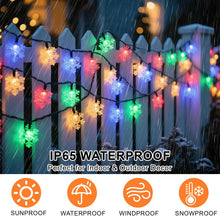 Carica l'immagine nel visualizzatore di Gallery, Ninonly Catena Luminosa Esterno Solare, 7M 50 LED Fiocco di Neve Lucine Led Decorative, 8 Modalità Luci di Natale Imperm