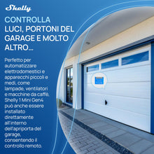 Carica l'immagine nel visualizzatore di Gallery, Shelly 1 Mini Gen4, Interruttore Relè Intelligente Wi-Fi, 1 Canale, 8A, Contatti Puliti, Domotica, Controllo Porta Garag