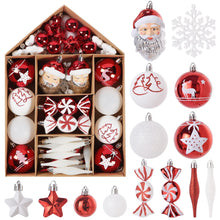 Carica l'immagine nel visualizzatore di Gallery, LEMESO Decorazioni Albero di Natale Rosse e Bianche Palline di Natale 70 pz Ciondoli Natalizi Addobbi Pendenti Ornamenti da Appendere Fiocchi di Neve Ghiaccioli