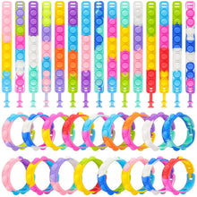Carica l'immagine nel visualizzatore di Gallery, Coicok 30 Pezzi Regolabile Bracciale in Silicone, Gadget Compleanno Bambini, Regalini Fine Festa Compleanno, Giocattoli 