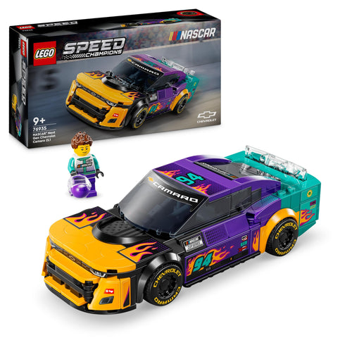 LEGO Speed Champions NASCAR Next Gen Chevrolet Camaro ZL1, Modellino di Auto da Costruire, Macchina Giocattolo da Collezione con Minifigure del Pilota, Giochi per Bambini e Bambine da 9 Anni 76935