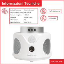 Carica l&#39;immagine nel visualizzatore di Gallery, PATTLER Dissuasore per Topi ad Ultrasuoni, Repellente Ultrasuoni Topi, Ultrasuoni per Topi a 360°, Ultrasuoni per Topi da Esterno e da Interno, Scaccia Topi, Pest Reject, Dissuasori per Topi