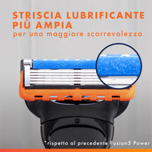 Carica l'immagine nel visualizzatore di Gallery, Gillette Fusion 5 Power Rasoio Barba, 2 Lamette di Ricambio, Multicolore