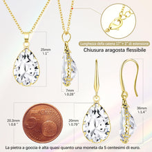 Carica l'immagine nel visualizzatore di Gallery, Linawe Set di gioielli Set di gioielli per donna, gioielli da sposa in oro, gioielli di moda, orecchini pendenti da donna, ciondolo a catena in oro
