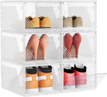 Carica l'immagine nel visualizzatore di Gallery, SONGMICS Set di 6 Scatole per Scarpe, in Plastica, Impilabile, Trasparente