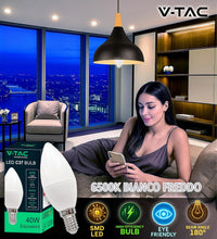 Carica l'immagine nel visualizzatore di Gallery, V-TAC 10x Lampadine LED Candela E14-4,5W - Lampadine di Nuova Generazione - 10 PEZZI - (Equivalenti a 40W) - 470 Lumen -