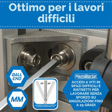 Carica l'immagine nel visualizzatore di Gallery, Chiavi a Brugola Corte, Set Metrico 13 Pezzi 1,27-10mm Satinato
