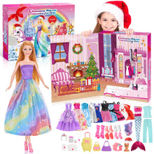 Carica l&#39;immagine nel visualizzatore di Gallery, HappyGoLucky Calendario Avvento 2024 Bambina, Regalo Bambina 3-10 Anni Giochi Bambina Bambini 3 4 5 6 7 8 9 Anni Unicorno Bambole per Bambina Regali Natale Bambini Vestiti Accessori Bambole Sirena