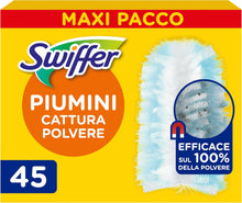 Carica l'immagine nel visualizzatore di Gallery, Swiffer Duster, Ricariche Piumini Catturapolvere, 45 Panni, Giga Pack