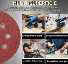 Carica l'immagine nel visualizzatore di Gallery, STEBRUAM 105 Pezzi Dischi Abrasivi 125mm, Carta Vetrata Abrasiva 8 Fori per Levigatrice Orbitale(Grana 40/60/100/150/240