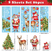 Carica l'immagine nel visualizzatore di Gallery, Edonkvi Adesivi Natalizi per Finestre 86 Pezzi, Vetrofanie Natalizie Grandi Decorazioni Natale Casa, Riutilizzabili Fiocchi di Neve Stickers Decalcomanie per Addobbi Vetrine Negozio Ufficio Porte