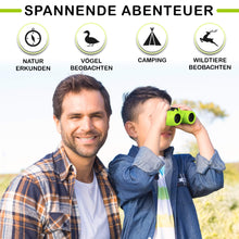 Carica l'immagine nel visualizzatore di Gallery, Binocolo Bambini - Regalo ottimale per Natale - Forte ingrandimento 8X21 - Set Esploratore Completo con Lente d'Ingrandimento e Bussola - Giochi per bambino e bambina di 3 – 12 anni