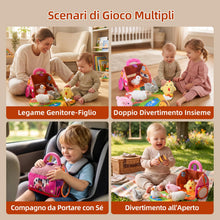 Carica l'immagine nel visualizzatore di Gallery, Fattoria Animali Giochi Bambini 1 Anno, con 6 Peluche Sensoriali e Fienile Pieghevole, Fattoria Animali Giocattolo Morbi