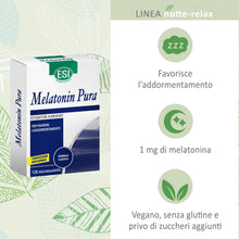 Carica l'immagine nel visualizzatore di Gallery, ESI - Melatonin Pura, Integratore Alimentare di Melatonina, Favorisce il Sonno, Senza Glutine e Vegan, 120 Microtavolett
