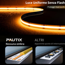 Carica l'immagine nel visualizzatore di Gallery, PAUTIX Striscia LED COB 6M Bianco Caldo 2000K 24V LED Strip,504LEDs/M,CRI90+,Alto Lumen Super Luminoso Flessibile Linear