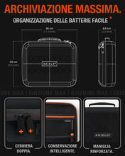 Carica l'immagine nel visualizzatore di Gallery, AKIELO+ Organizer Batterie con Tester e Cacciavite Inclusi – Custodia Organizzatore (Edizione Max – Oltre 150+) – Conten