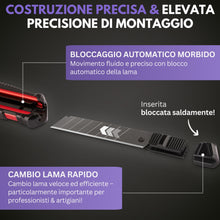 Carica l'immagine nel visualizzatore di Gallery, Filzada® 3x Taglierino Professionale Cutter con 13 Lame Carbon - Nitido