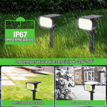 Carica l'immagine nel visualizzatore di Gallery, LOTMOS 3Pcs Faretti Solari da Esterno, 72 LED Lampade da Giardino 3 Modalità IP67 Impermeabile Luce per Cortile, Patio, 