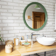 Carica l'immagine nel visualizzatore di Gallery, Relaxdays Set Accessori Bagno 4 Utensili, Dispenser, Porta-Sapone, Porta-Spazzolino, bambù, Ceramica, Marrone e Bianco