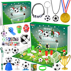iZoeL Calendario Avvento 2024 Calcistico Calendario Avvento Bambini Calendario Avvento Calcio, 24 Giocattoli a Tema Coppa del Mondo - Calendario Avvento dei Mondiali Sorpresa Regalo per Figlia Figlio