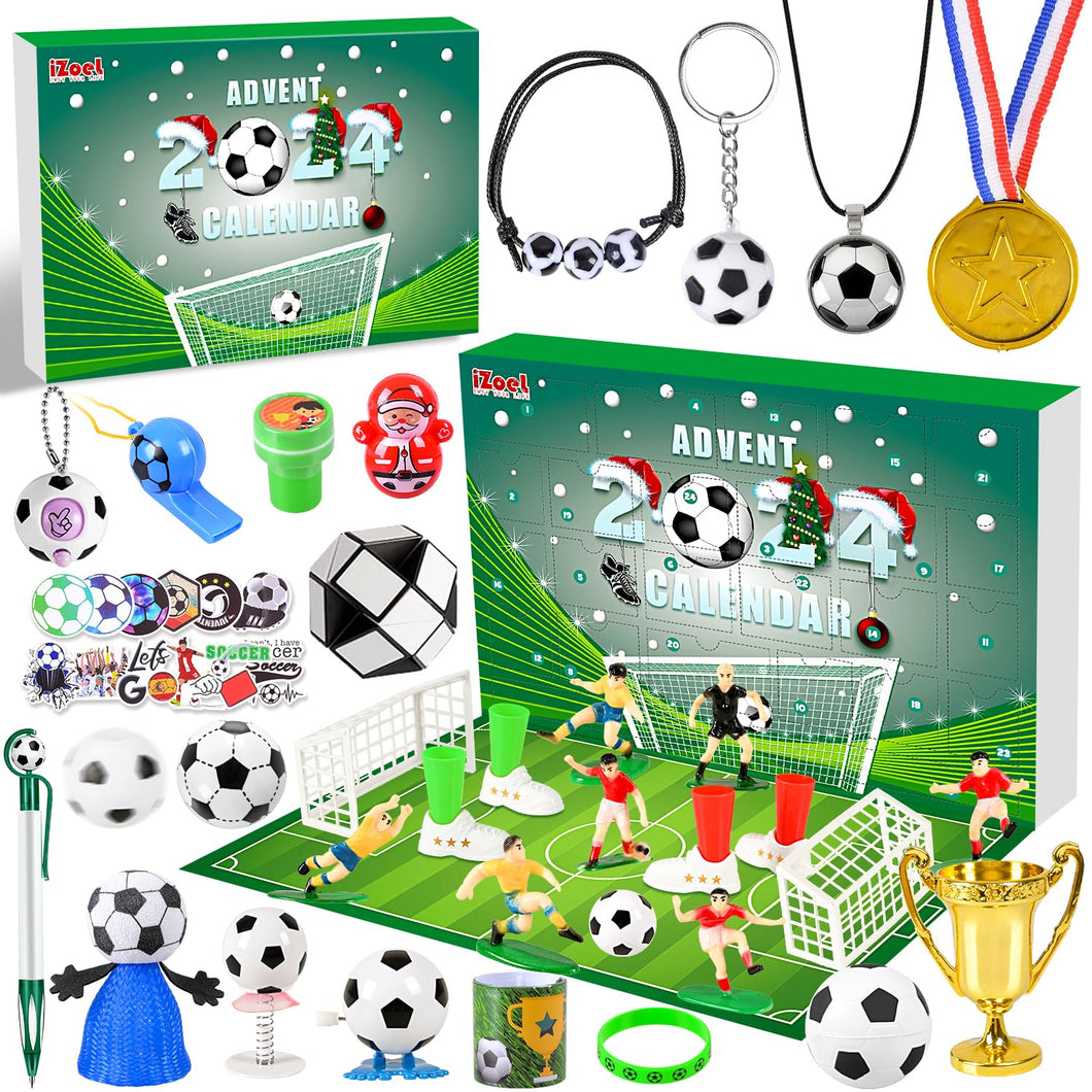 iZoeL Calendario Avvento 2024 Calcistico Calendario Avvento Bambini Calendario Avvento Calcio, 24 Giocattoli a Tema Coppa del Mondo - Calendario Avvento dei Mondiali Sorpresa Regalo per Figlia Figlio