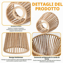 Carica l'immagine nel visualizzatore di Gallery, Set 4 Paralume Sospensione in Rattan Boho E27, 14x10x14 cm Paralume per Lampada da Tavolo e Terra, Paralume Intrecciato 