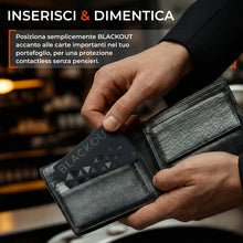 Carica l'immagine nel visualizzatore di Gallery, AKIELO BLACKOUT RFID Protection Card – Scheda Blocco RFID Anti-Frode Ultra Sottile – Proteggi Carte di Credito Contactle