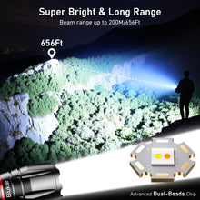 Carica l'immagine nel visualizzatore di Gallery, Blukar Torcia LED Ricaricabile, Torcia Potente con 2 Temperature di Colore