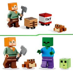 LEGO Minecraft Avventura nella Palude, Modellino da Costruire con Personaggi di Alex e Zombie nel Bioma, Giochi per Bambini, Idee Regalo Compleanno 21240
