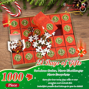 HappyGoLucky Calendario Avvento 2024 Adulti, Puzzle Adulti 1000 Pezzi Regali Natale Uomo Donna e Bambini Calendario dell Avvento Uomo Donna Coppia Regali Ragazza Ragazzo Amica Idee Regalo di Coppia