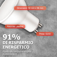 Carica l'immagine nel visualizzatore di Gallery, PILA Pack da 6 lampadine LED GU10 ad alto flusso, 7W (= 80W), luce bianca calda (2700K), 720 lumen, angolo di illuminazi