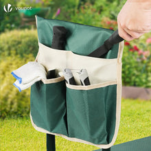 Carica l'immagine nel visualizzatore di Gallery, VOUNOT® Inginocchiatoio da Giardino 2 in 1, Sgabello Pieghevole con Cuscino Morbido in EVA e Borsa Porta Attrezzi, Struttura in Acciaio Robusta, Ideale per Giardinieri, Verde