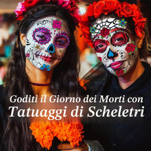 Carica l'immagine nel visualizzatore di Gallery, Halloween Tattoo viso Halloween Make Up Signore Adulti Bambini Halloween Face Tattoo Make Up Scheletro Vampiro Tatuaggi 