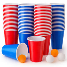 Carica l'immagine nel visualizzatore di Gallery, 100 Pezzi Bicchiere Plastica Rossi Blu e 10 Palline Ping Pong