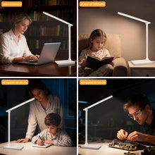 Carica l'immagine nel visualizzatore di Gallery, Akynite Lampada da Scrivania LED con Porta USB C, Adattatore 2A incluso, 5 Colori 10 Luminosità, 45Min Timer Touch Contr