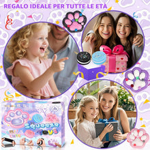Carica l'immagine nel visualizzatore di Gallery, 4Pezzi Squishy Zampa di Gatto, 4Pezzi Biscotto per Alleviare lo Stress, Taba Squishy Kit, Kawaii Squeeze Toys, Antistres