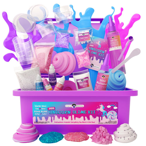 Original Stationery: Unicorn Slime mini Kit per Ragazze e Bambina- Tutto in Una Scatola! - Crea Unicorn Slime, Colori, Glitter, Foam, Cloud e Molto Altro Regalo Bambini