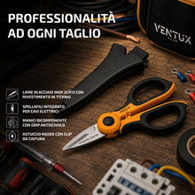 Carica l'immagine nel visualizzatore di Gallery, Forbici da Elettricista Professionali Acciaio Inox Titanio Spellafili