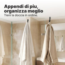 Carica l'immagine nel visualizzatore di Gallery, Minismus Ganci Appendi Accappatoio, Silicone, Senza Forare, Nero Set da 2